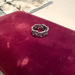 Tiffany & Co. Sterling Silver Heart Link Ring - Silver